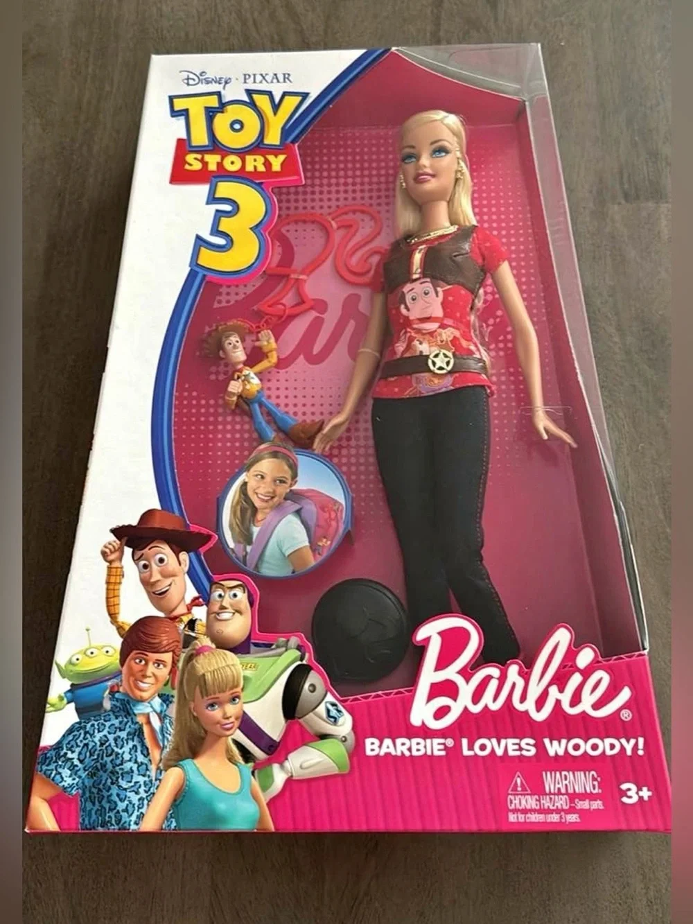 Toy Story 3 BARBIE LOVES WOODY!  By Mattel Disney Pixar Doll No. R9295 2009 NEW